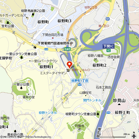 株式会社シンコウ　ミスタータイヤマン下関店付近の地図